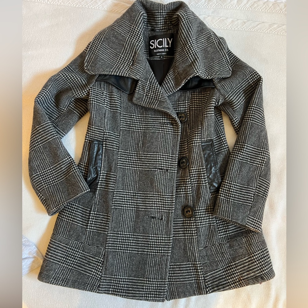 Sicily Wool and leather coat